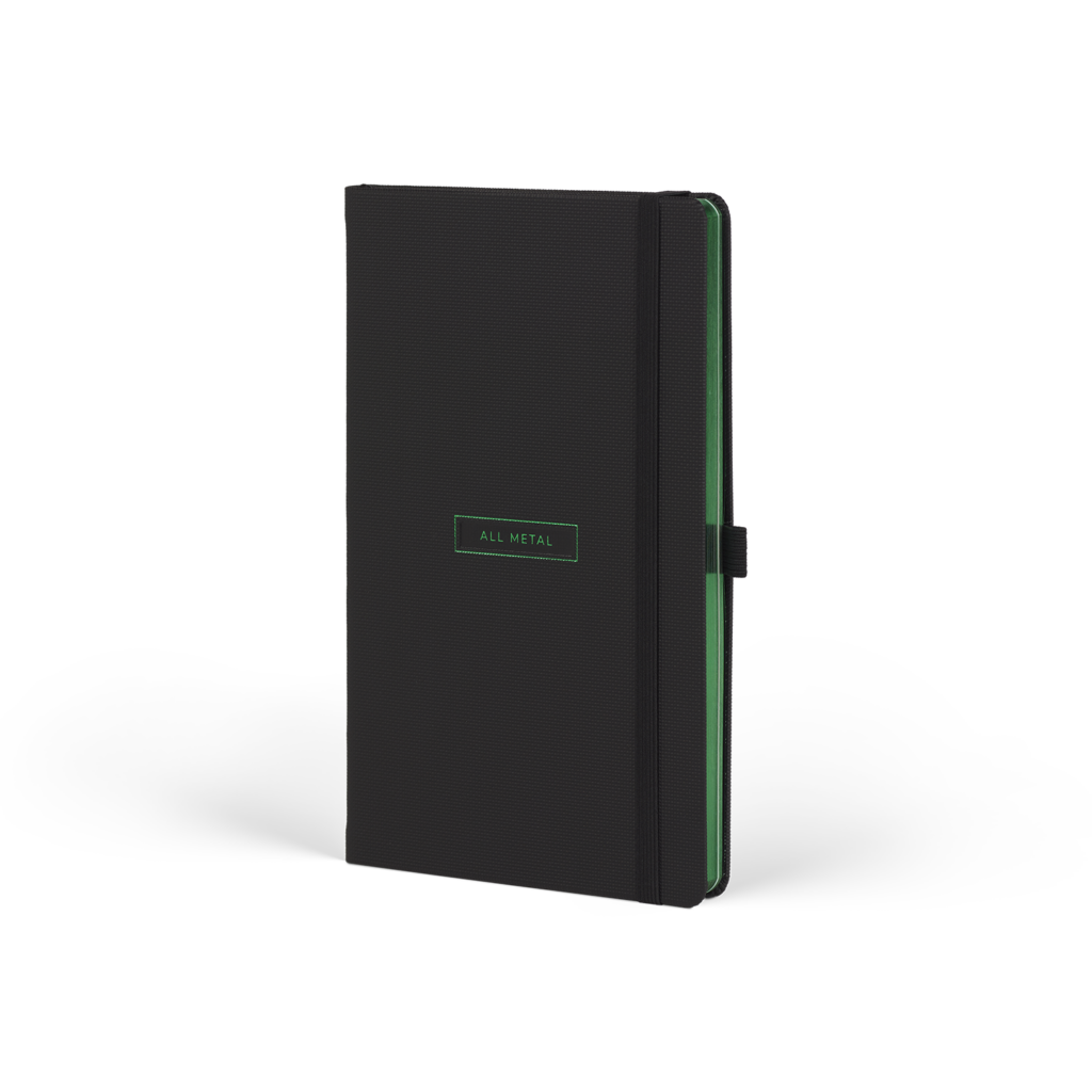 Carnet ligné avec tranche métallisée, 13x21 cm - Castelli