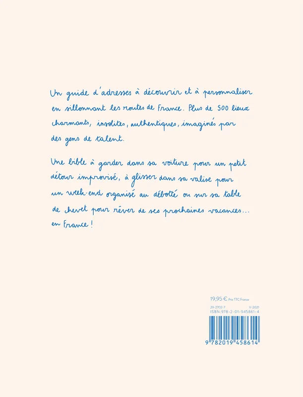 4ème couverture du carnet d'adresse sur la France de Zoe de las Cases.