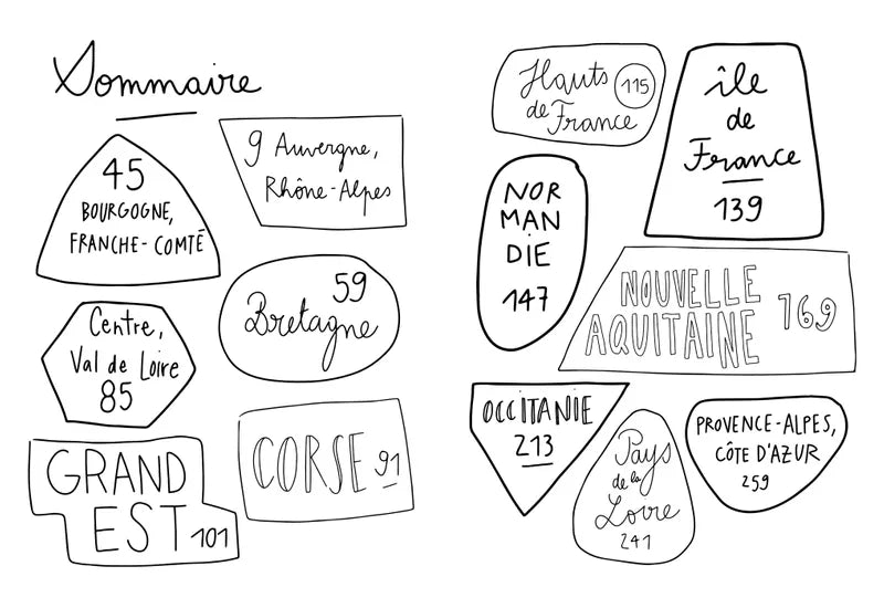 Sommaire du carnet d'adresse sur la France de Zoe de las Cases.