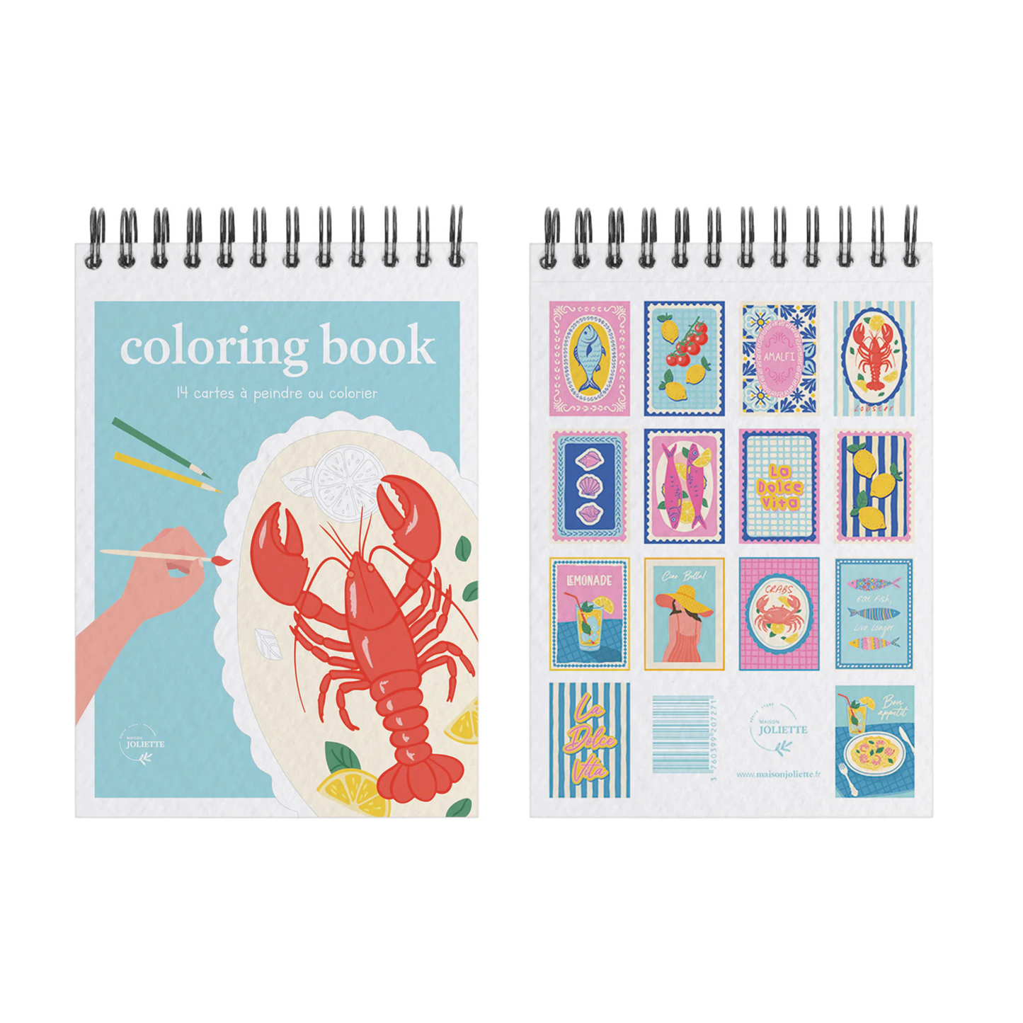 Carnet de coloriage à spiral, 14 pages épaisses détachables, modèle FELICITA.