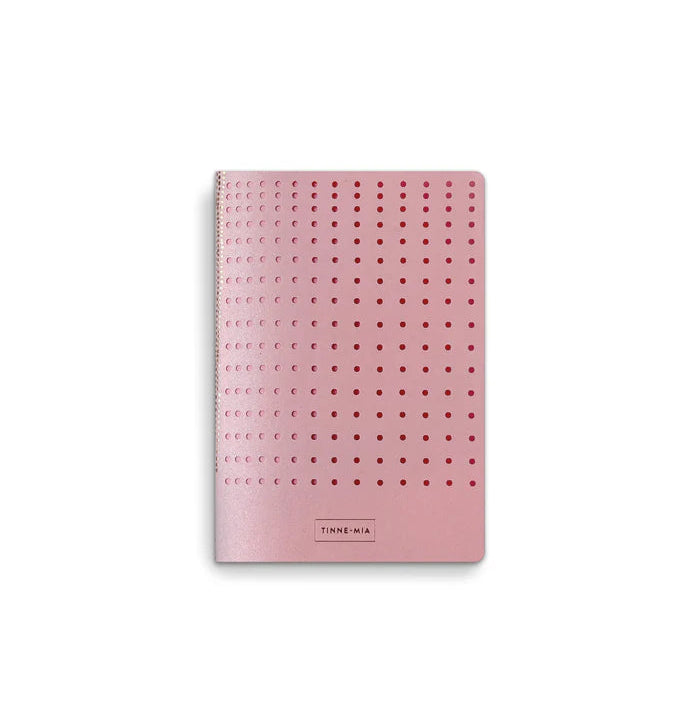 Petit carnet A6 souple de poche, couverture avec pointillés perforés et de couleurs rose. 