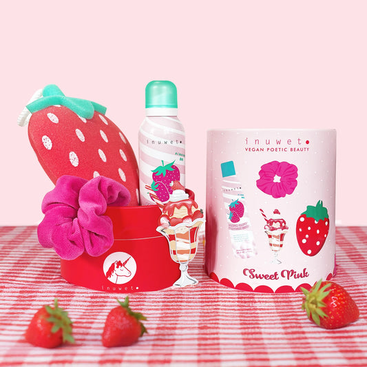 Coffret de bain pour enfants, parfumé à la fraise.
