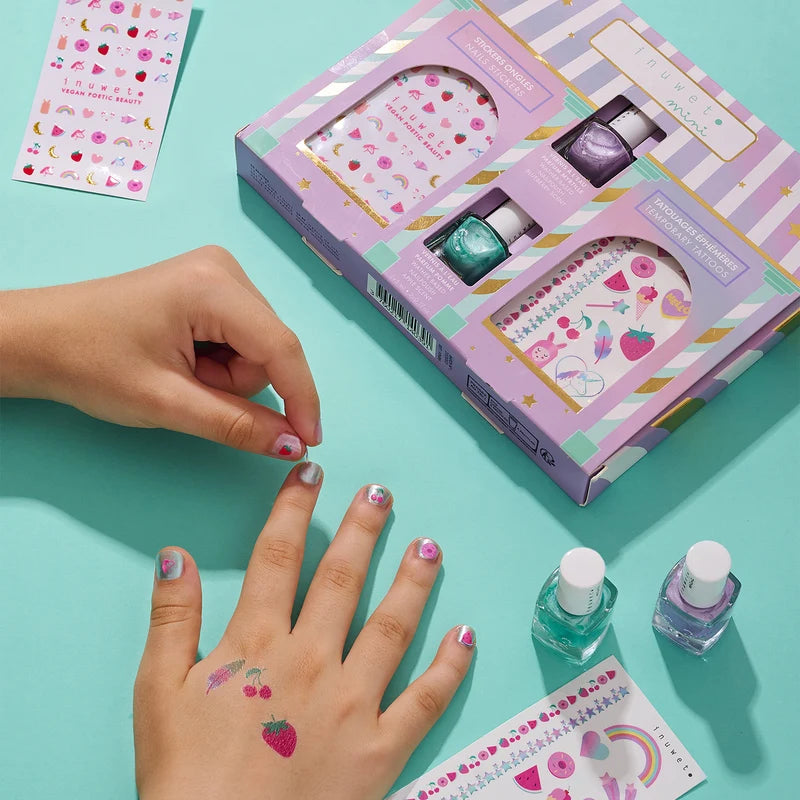 Coffret Beauté enfant : vernis, stickers et tatouages - Inuwet