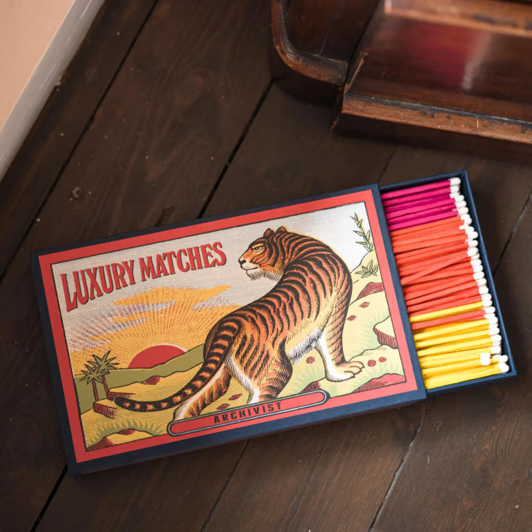 COFFRET BOITE ALLUMETTES GEANTES TIGRE - LA PETITE BOITE JAUNE