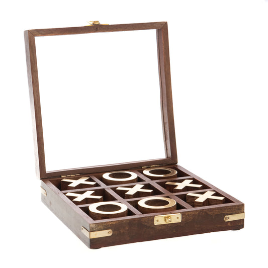 COFFRET DE JEU EN BOIS TIC TAC TOE - LA PETITE BOITE JAUNE