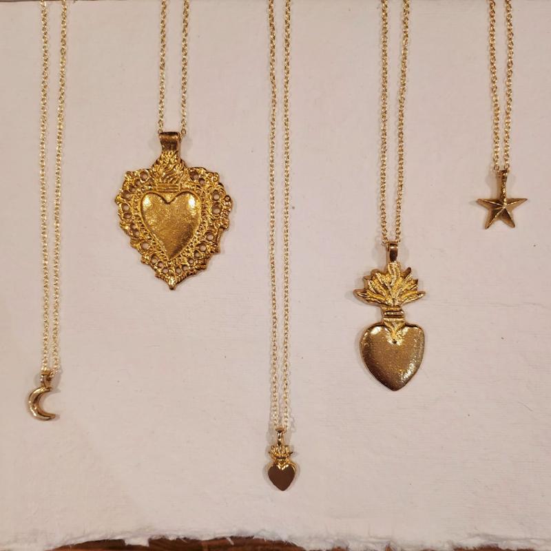 COLLIER SAUTOIR EN LAITON  BONCOEURS - LA PETITE BOITE JAUNE