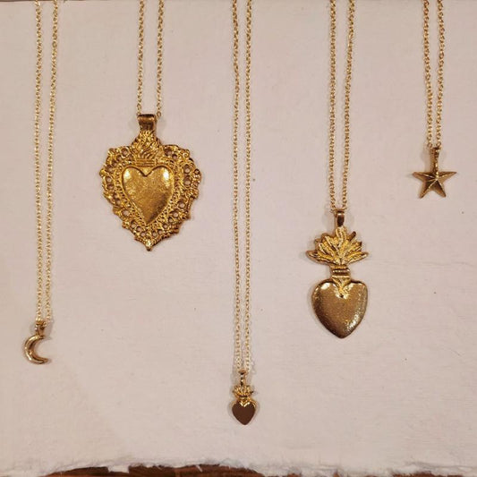 COLLIER SAUTOIR EN LAITON  BONCOEURS - LA PETITE BOITE JAUNE