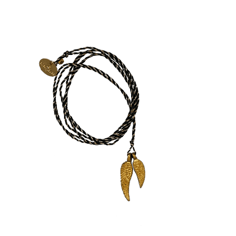 COLLIER SAUTOIR GRIGRI AILES 2 BONCOEURS - LA PETITE BOITE JAUNE