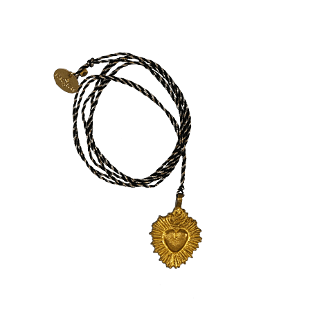 COLLIER SAUTOIR GRIGRI COEUR RAYON BONCOEURS - LA PETITE BOITE JAUNE