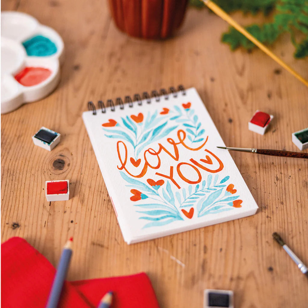 Carnet de coloriage à spiral, 14 pages épaisses détachables, version finie.