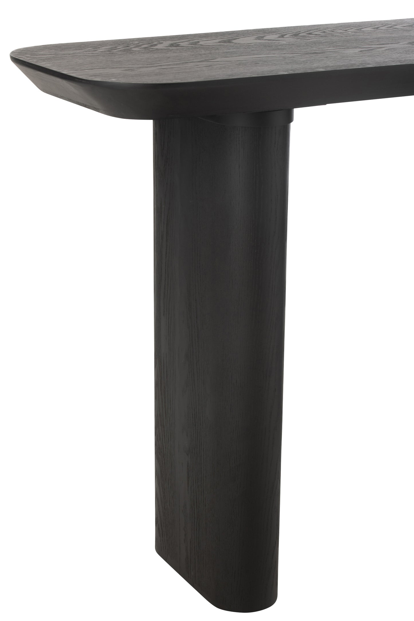 Console en bois noir, détail du piétement 