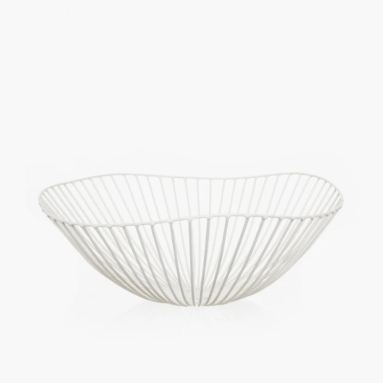 CORBEILLE OVALE EN METAL BLANC SERAX