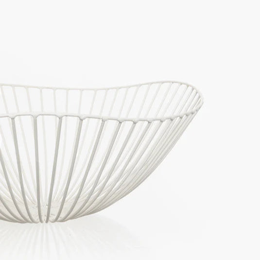 CORBEILLE OVALE EN METAL BLANC SERAX