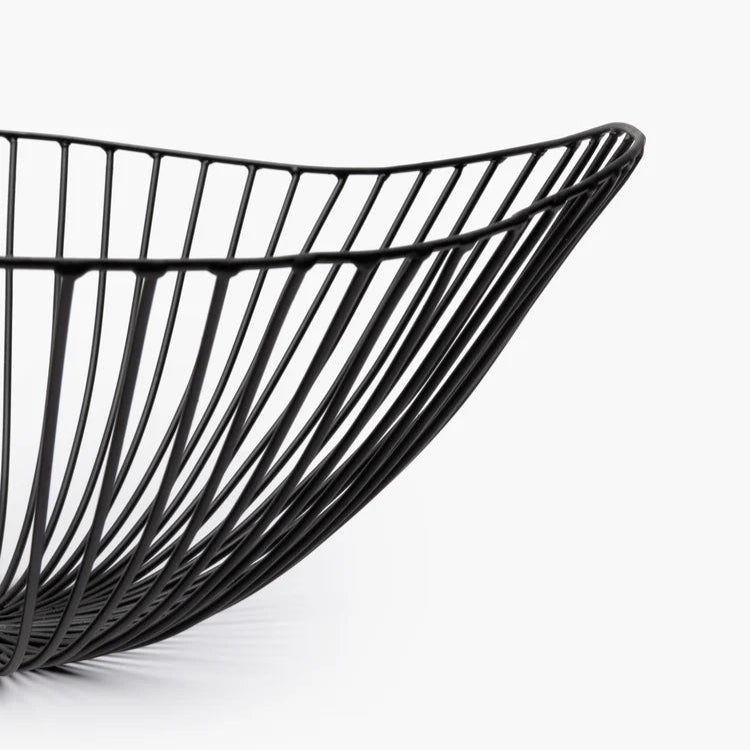 CORBEILLE OVALE EN METAL NOIR SERAX