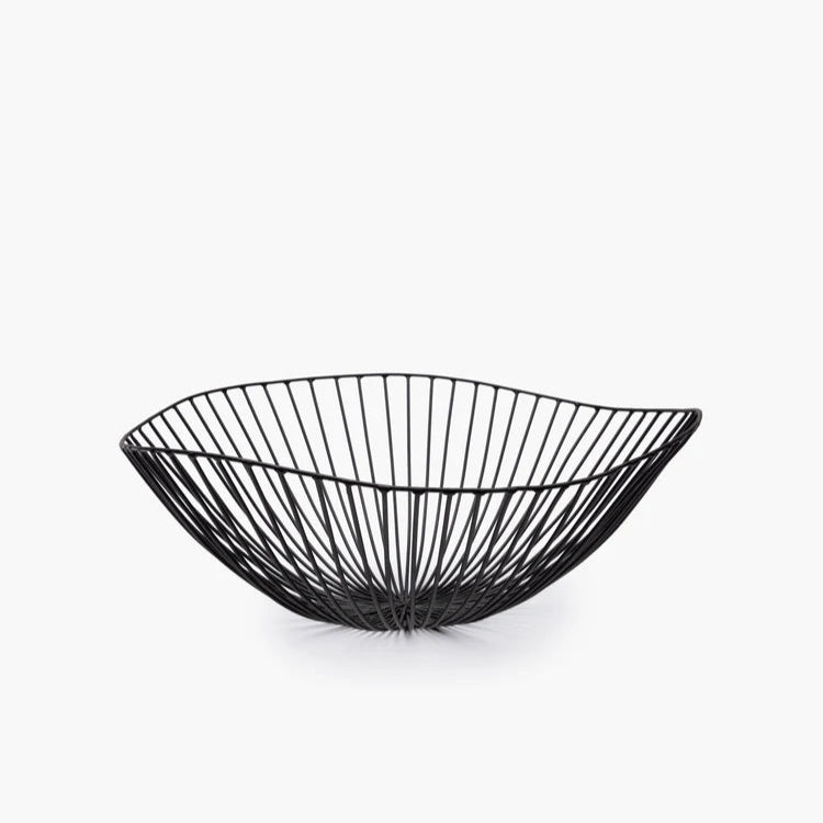CORBEILLE OVALE EN METAL NOIR SERAX