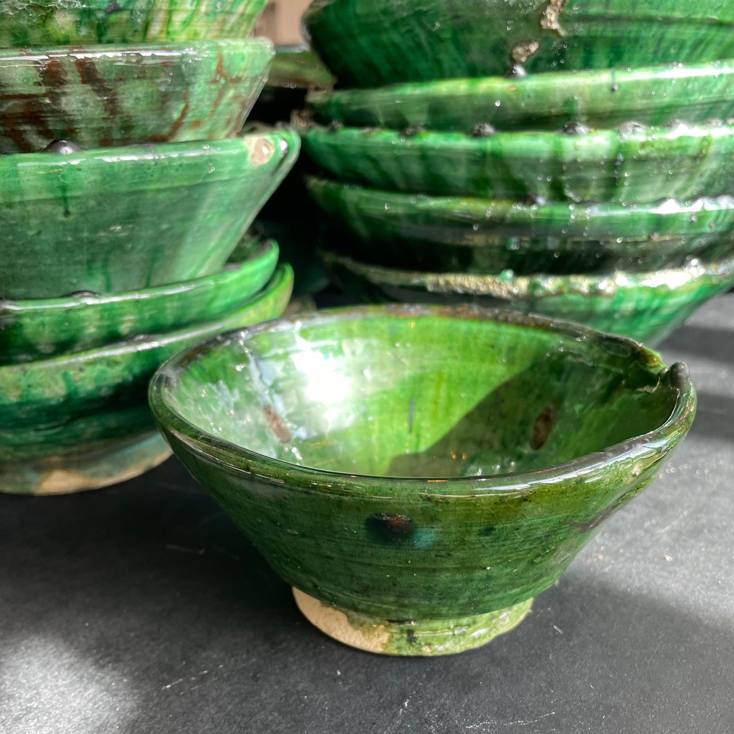 Saladier évasé en poterie traditionnelle de Tamegroute - plusieurs tailles