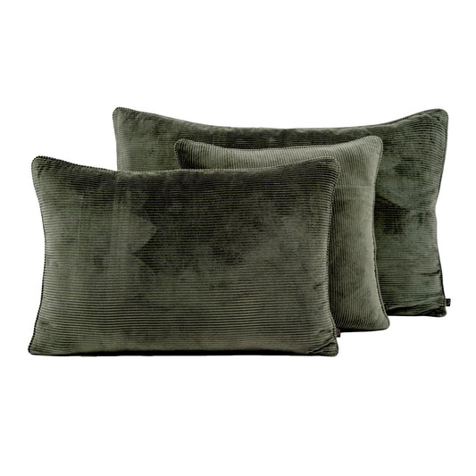 Coussin carré en velours côtelé, modèle Hambourg - Haomy