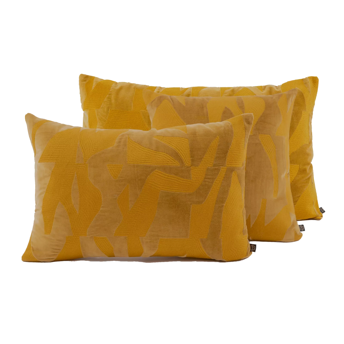 Coussin rectangulaire en velours graphique, modèle Milton- Haomy