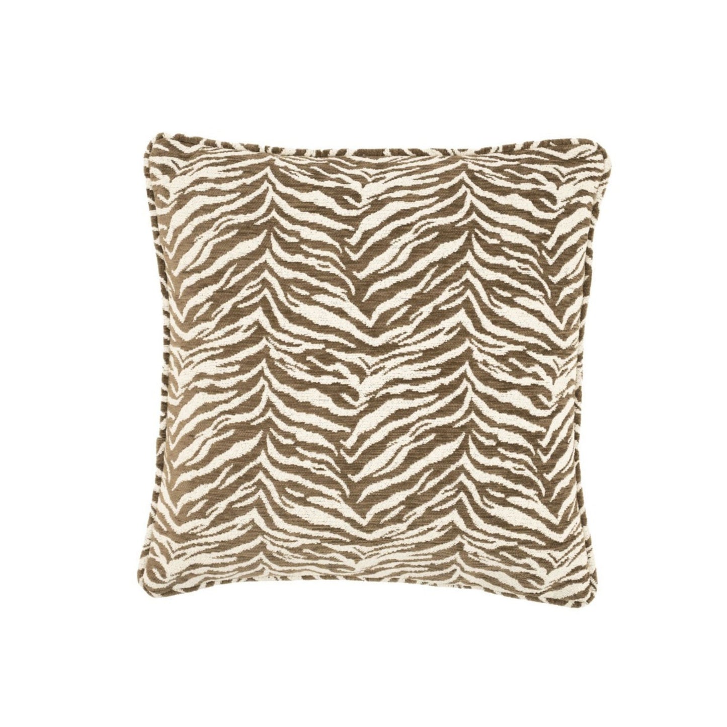 Coussin à motifs tigré marron.