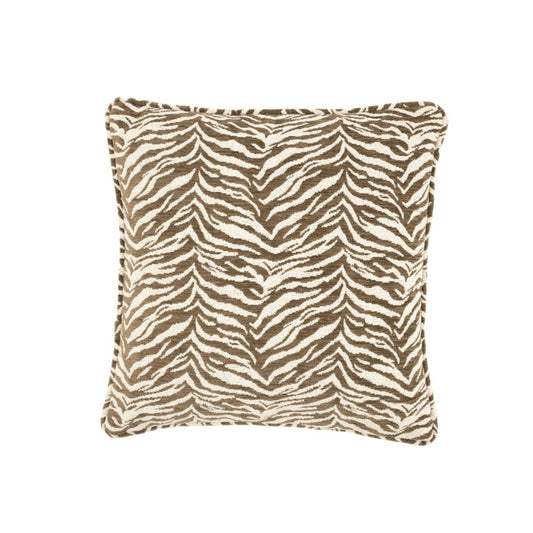Coussin à motifs tigré marron.
