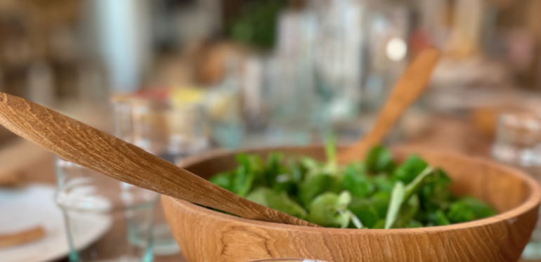 Couverts à salade en bois de teck