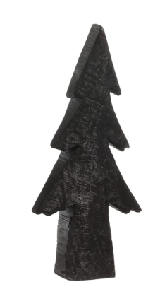Sapin en bois de peuplier brulé noir