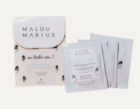 Kit de 4 masques visage de chez MALOU ET MARIUS