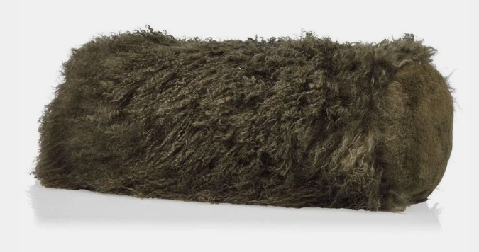 Coussin en fourrure de mouton du Tibet 28 x 56 cm