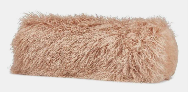 Coussin en fourrure de mouton du Tibet 28 x 56 cm