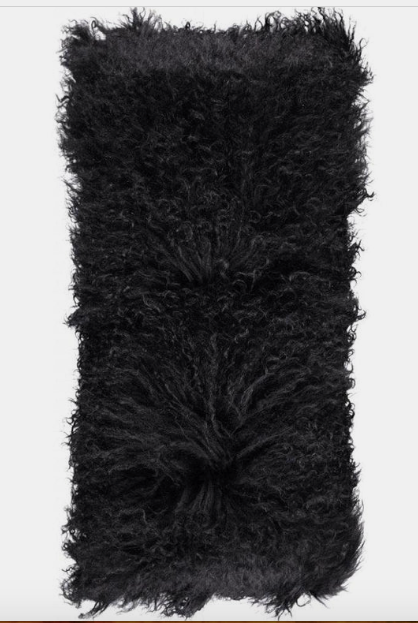 Coussin en fourrure de mouton du Tibet 28 x 56 cm