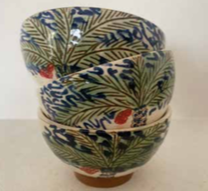 Bol artisanal en céramique traditionnelle avec motifs peints à la main NAKHLATEEM