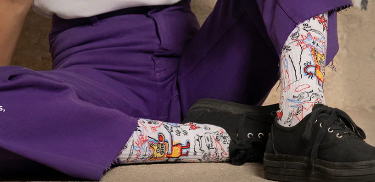 Chaussettes les plus cools sur BASQUIAT de JIMMY LION