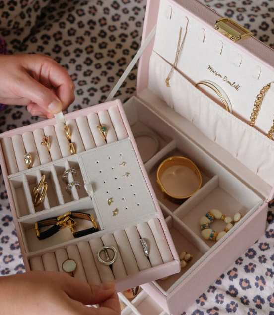 Boite à bijoux pour la maison ou le voyage : la super grande avec tiroir