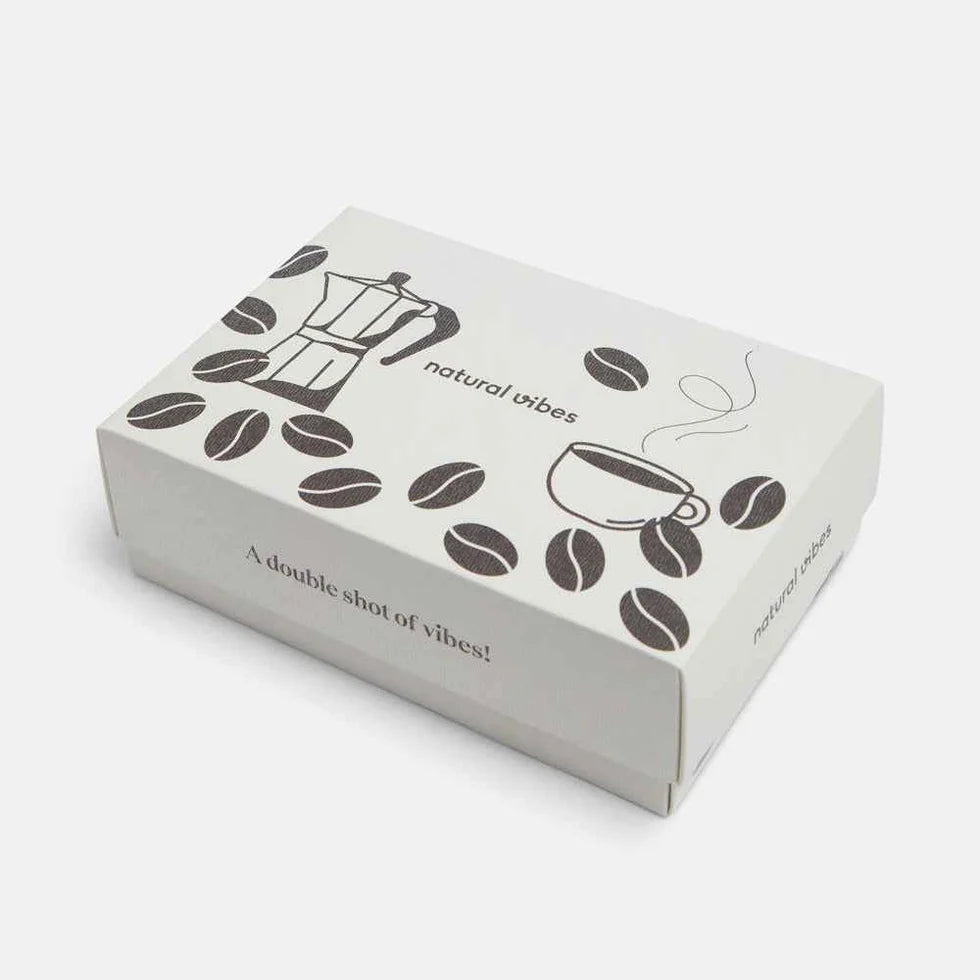 Coffret de 2 chaussettes éco responsables CAFE MOKA - LA PETITE BOITE JAUNE