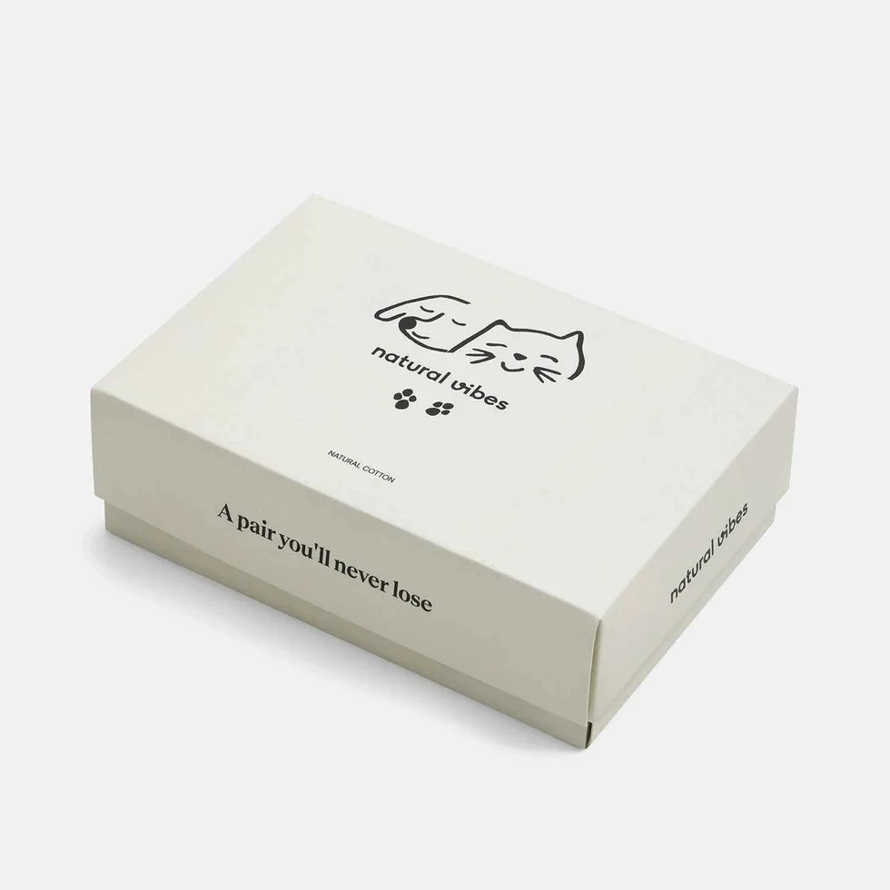 Coffret de 2 chaussettes éco responsables CHIEN ET CHAT - LA PETITE BOITE JAUNE