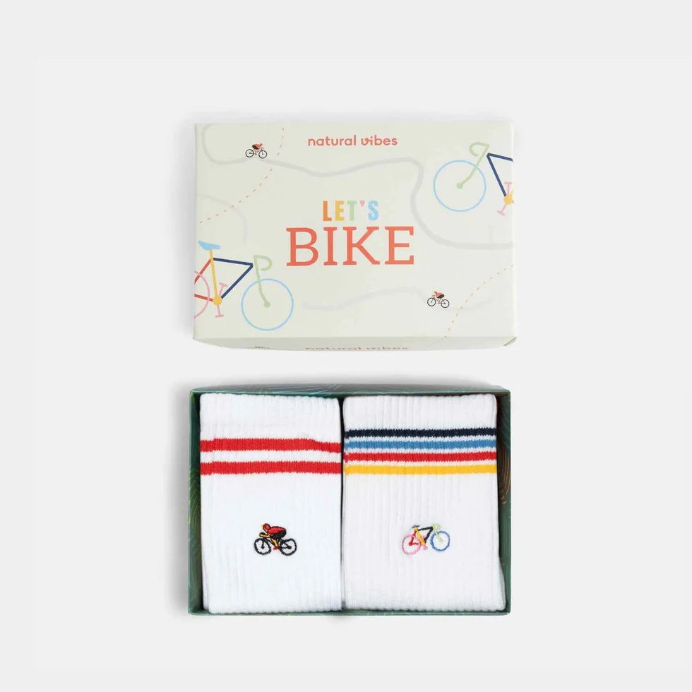 Coffret de 2 chaussettes éco responsables VELO - LA PETITE BOITE JAUNE