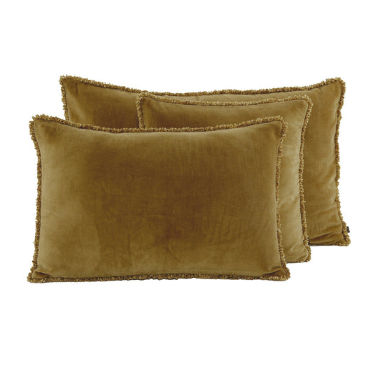 Coussin rectangulaire uni en velours, modèle Kobé - Haomy