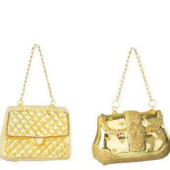 DECORATION NOEL A SUSPENDRE SACS A MAINS EN VERRE DORE - LA PETITE BOITE JAUNE