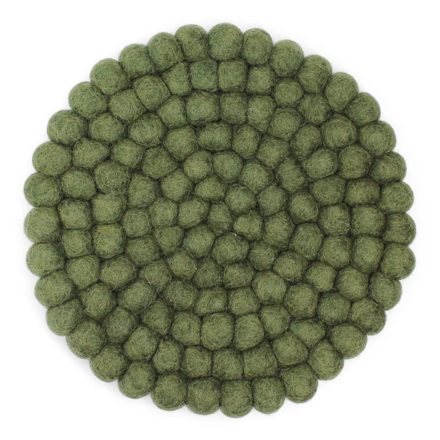 Dessous de plat en laine, coloris vert