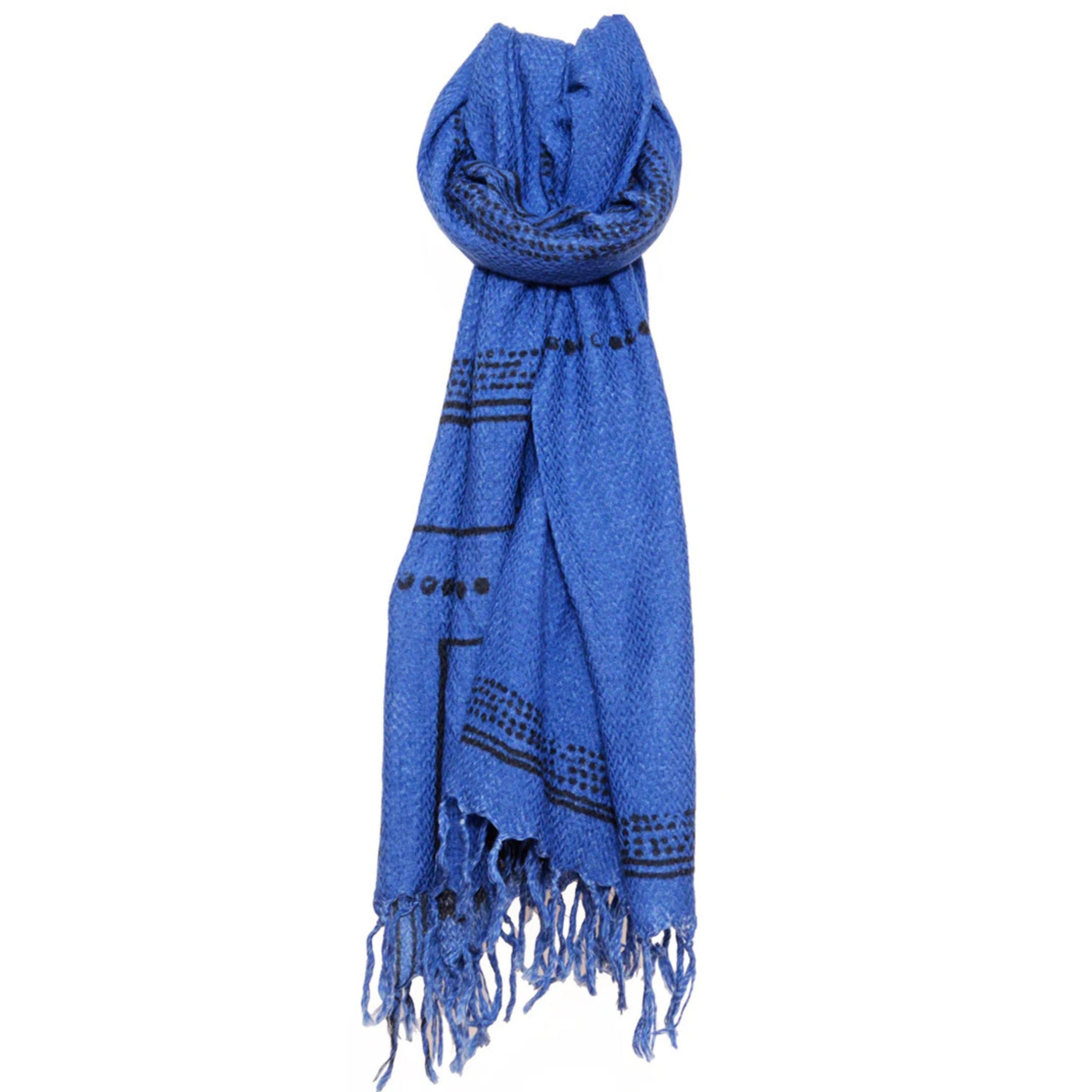 Echarpe en 100% laine bleue. 