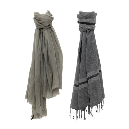 Echarpe fine en 100% Laine, coloris gris.