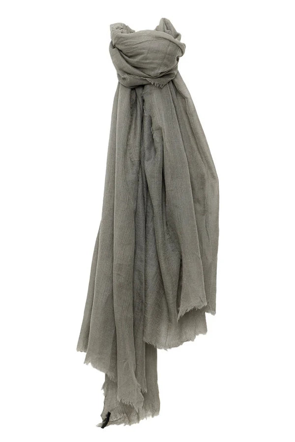 Echarpe fine en 100% Laine, coloris gris  clair.