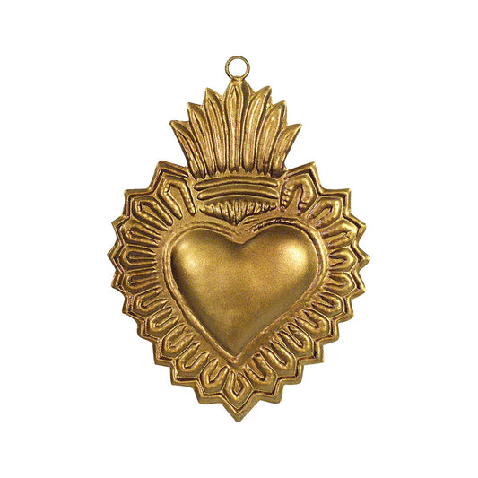 Ex-Voto cœur et bordure crantée Dipika or BONCOEURS