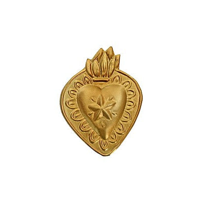 Petit ex-voto coeur avec une étoile en son centre en fer patiné. 
