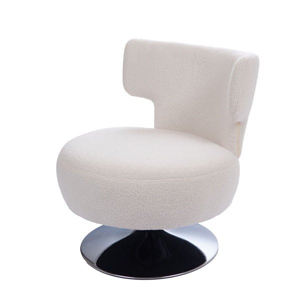 FAUTEUIL EN BOUCLETE BLANC PIVOTANT - LA PETITE BOITE JAUNE