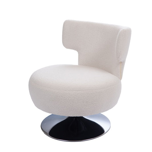 FAUTEUIL EN BOUCLETE BLANC PIVOTANT - LA PETITE BOITE JAUNE