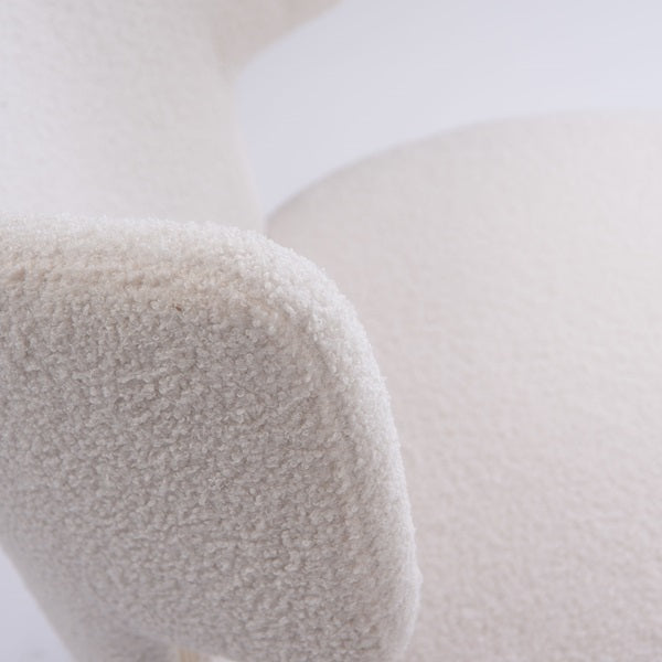 FAUTEUIL EN BOUCLETE BLANC PIVOTANT - LA PETITE BOITE JAUNE