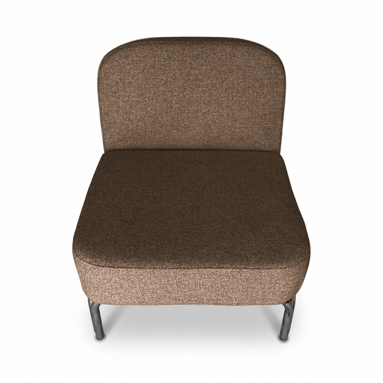 FAUTEUIL EN TWEED NOISETTE ET PIED CHROME - LA PETITE BOITE JAUNE
