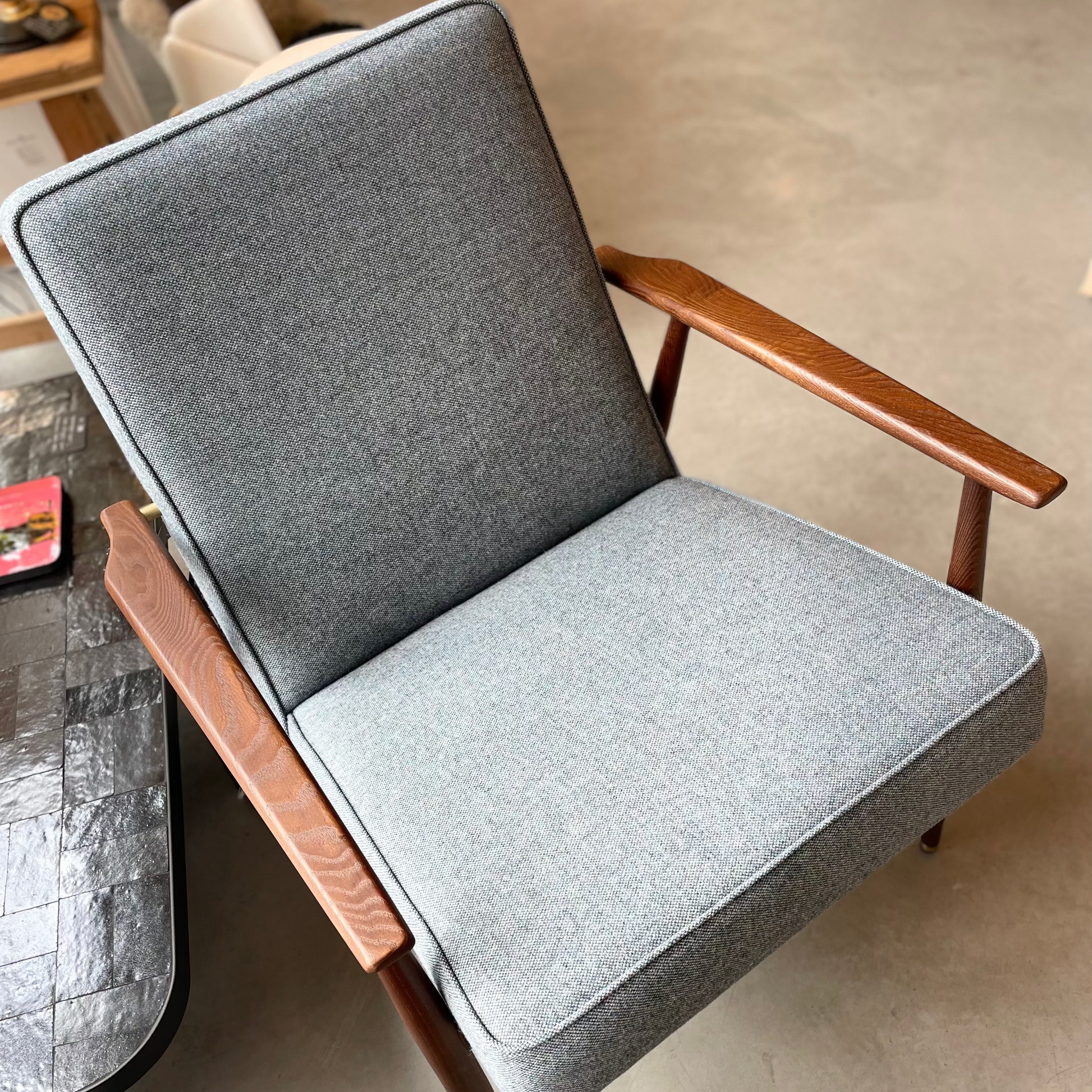 FAUTEUIL FOX frene ET LAINE BLEU 366CONCEPT-LAPETITEBOITEJAUNE