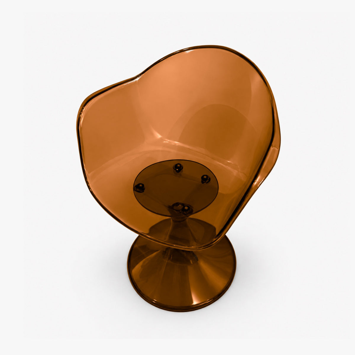 Fauteuil tulipe ambré pour chaise de salle à manger. 